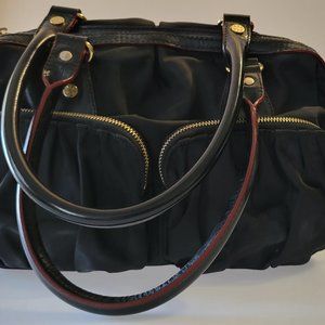 SALE!! Black MZ Wallace Nylon Bag / 2 Black Leather Handles & 2 Exterior Pockets